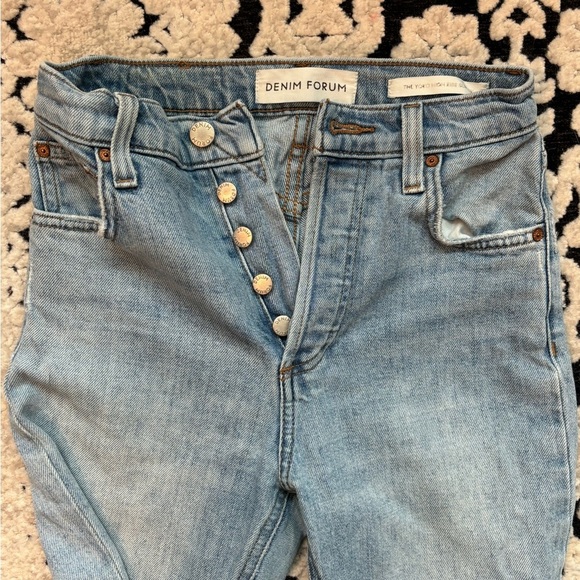 Denim Forum The Yoko High Rise Slim High Waisted Jean Size 23 Stretch Button fly - Picture 7 of 7